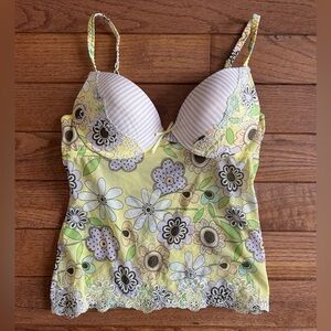 Y2K floral buster top